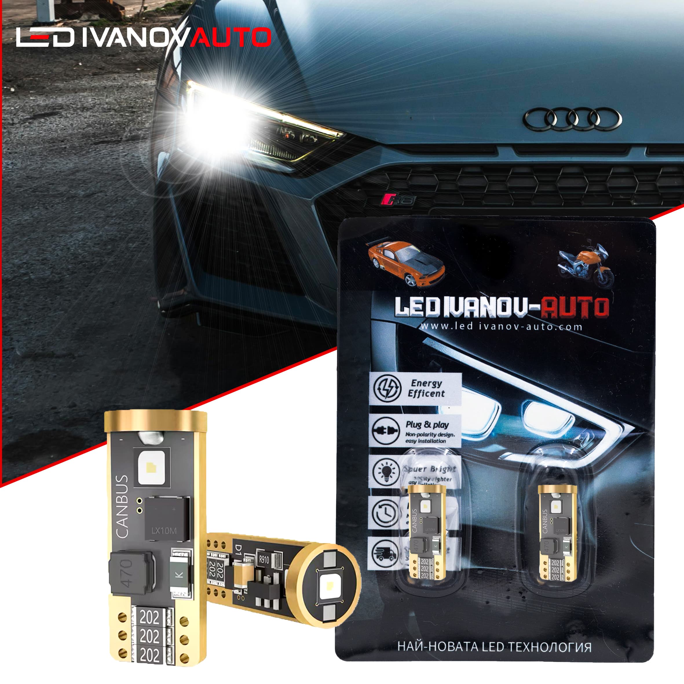 Диодни LED Крушки За Габарити T10 W5W Canbus