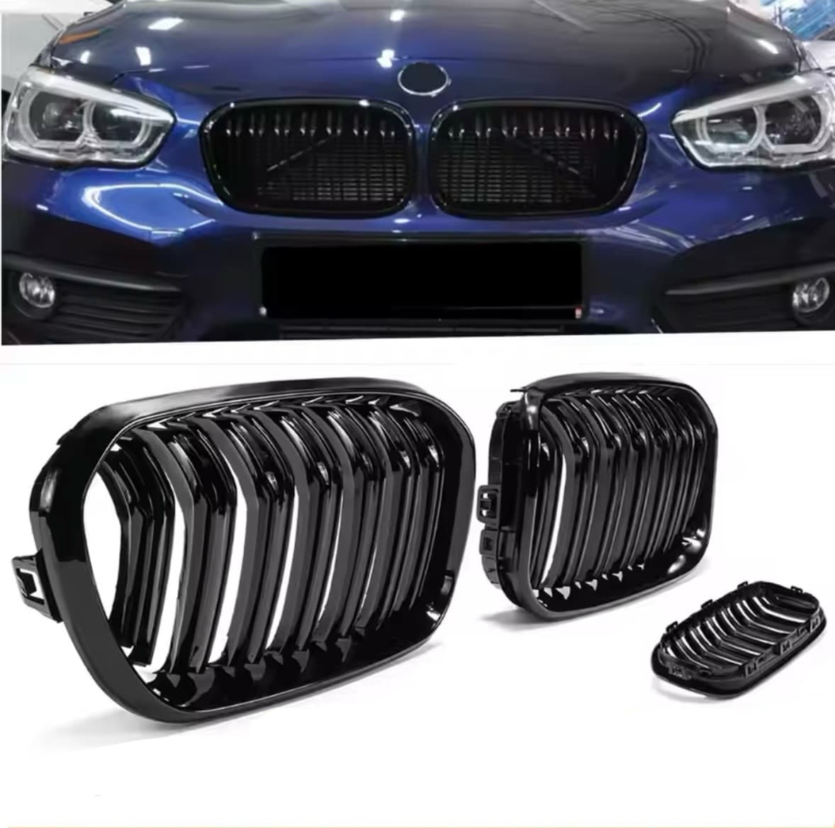 Двойни Бъбреци Черен Гланц За BMW F20;F21 Преди Facelift