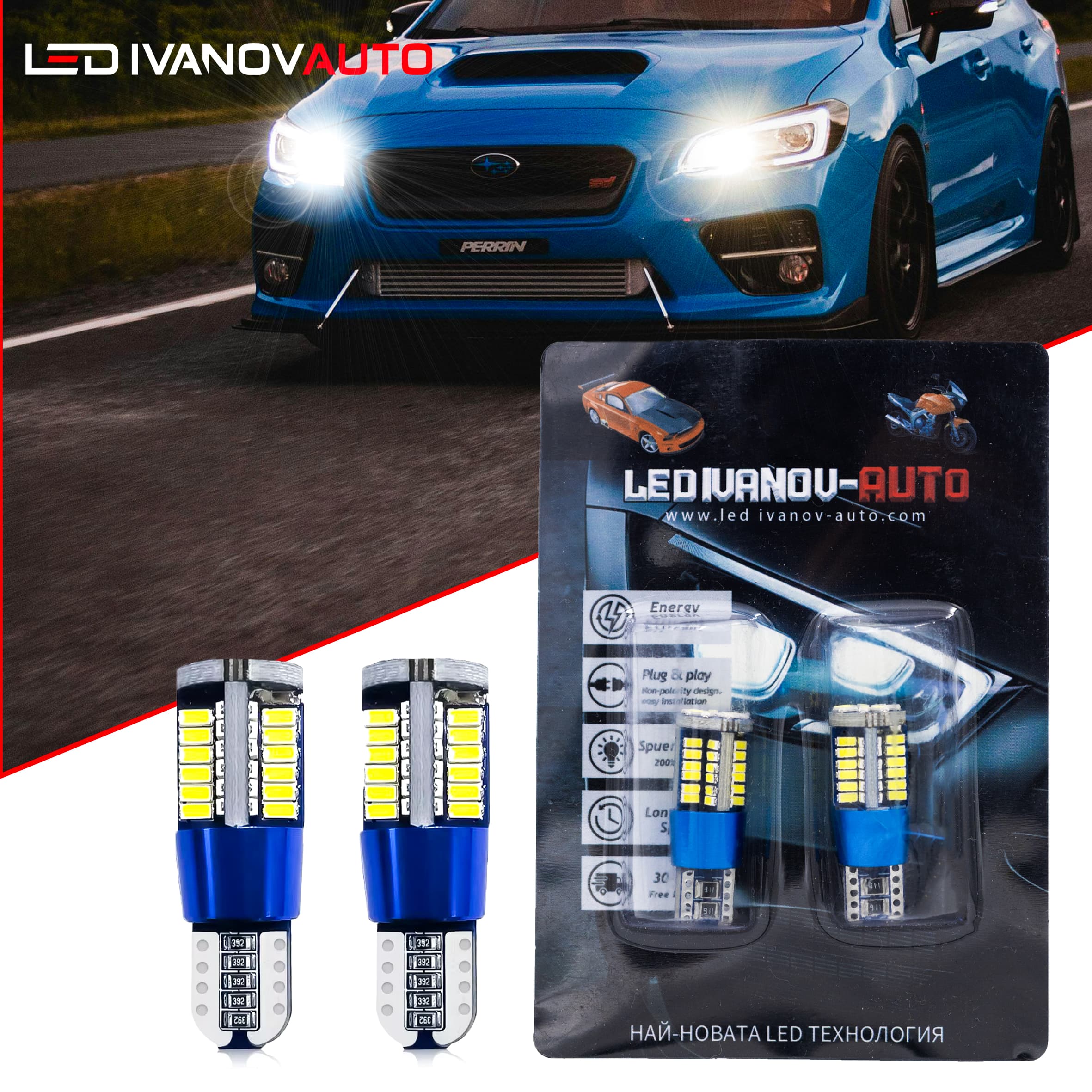 LED Габаритни Крушки T10 W5W – 360° Осветяване